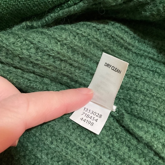 J. Jill Alpaca Wool Blend Cardigan Safety Pin Closure Dark Green NWT Sz L - Picture 13 of 13